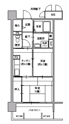 大阪市西区川口２丁目の賃貸マンションの間取り