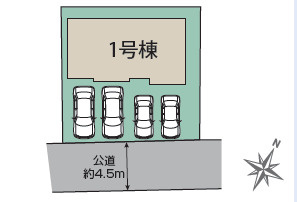 北本市西高尾４丁目　新築住宅の区画図