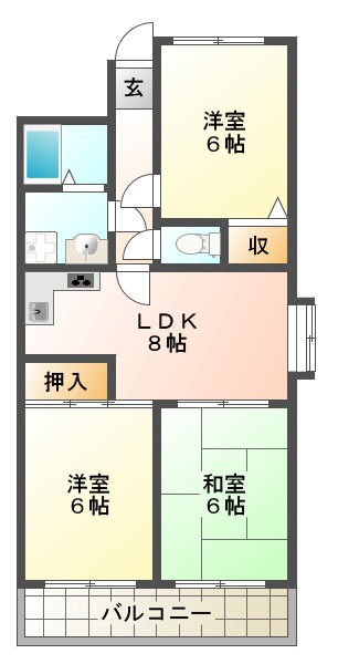 ドムールコスモス福田の間取り