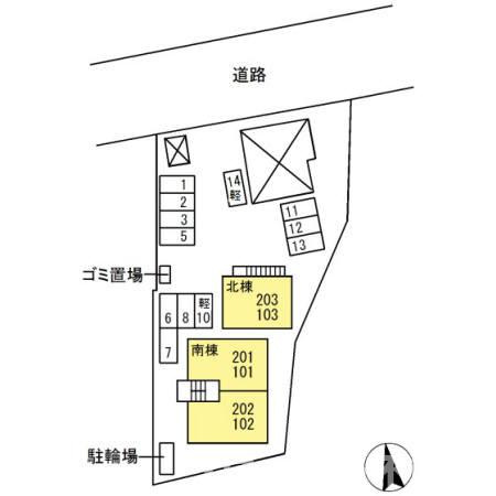 コーポラスＹ.Ｏ 北棟の区画図