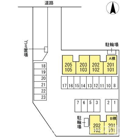 グレースヴィラ A棟の区画図