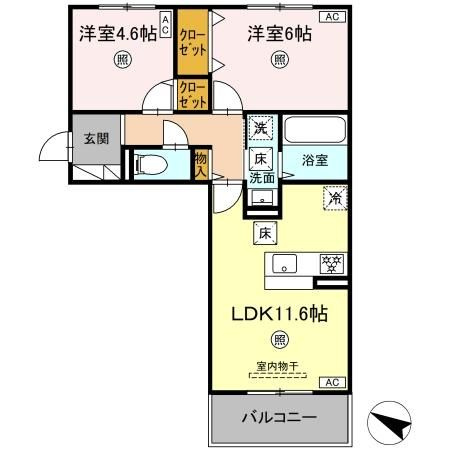 CIEL　A棟の間取り