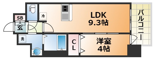 エスライズ神戸三宮山手通弐番館の間取り