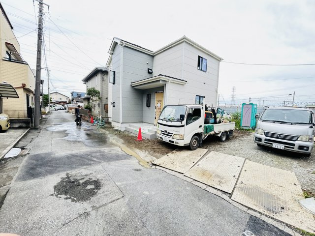 新築　高崎市双葉町　Heartful　Town　A号棟の前面道路含む現地写真|現地写真　北側接道幅員約4ｍ