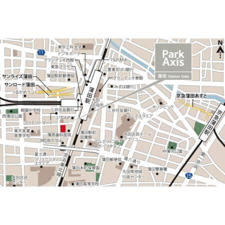 【地図】パークアクシス蒲田ステーションゲート