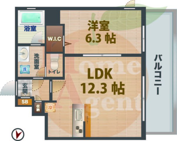 【間取り】 | アイルズ東中野 | 1LDKのお部屋です。