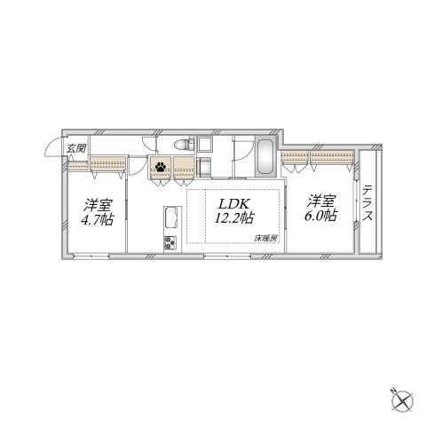【間取り】 | Hilltop　West