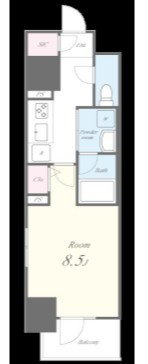 船橋市本町４丁目の賃貸マンションの間取り