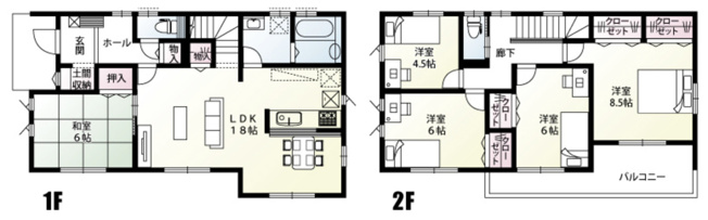 【間取り】 | 加須市日出安　新築戸建　全7棟　6号棟