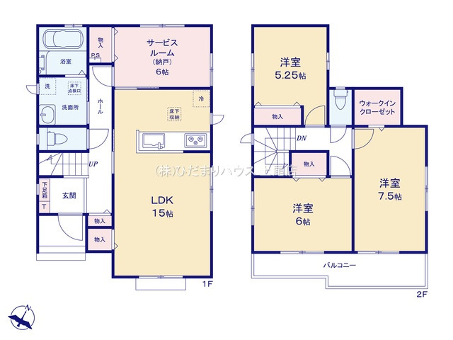 蓮田市黒浜2343番　新築戸建　ハートフルCの間取り|3SLDK