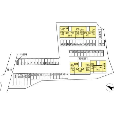 CIEL　B棟の区画図