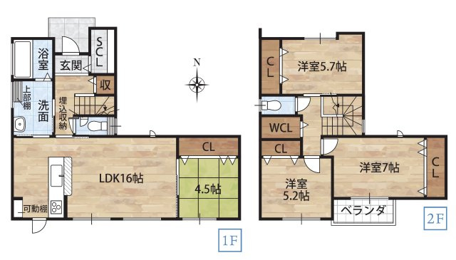 井辺Ⅷ・新築戸建の間取り