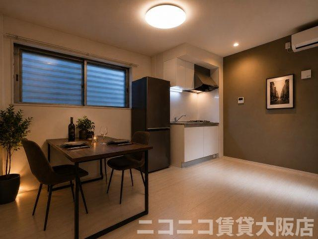 大阪市生野区新今里６丁目のアパートの居間・リビング|CG画像です。家具家電付きではありません