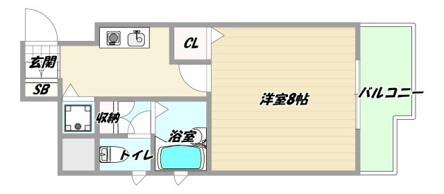 大阪市東淀川区東中島３丁目の賃貸マンションの間取り