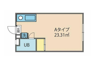 【間取り】 | ワンルームタイプのお部屋