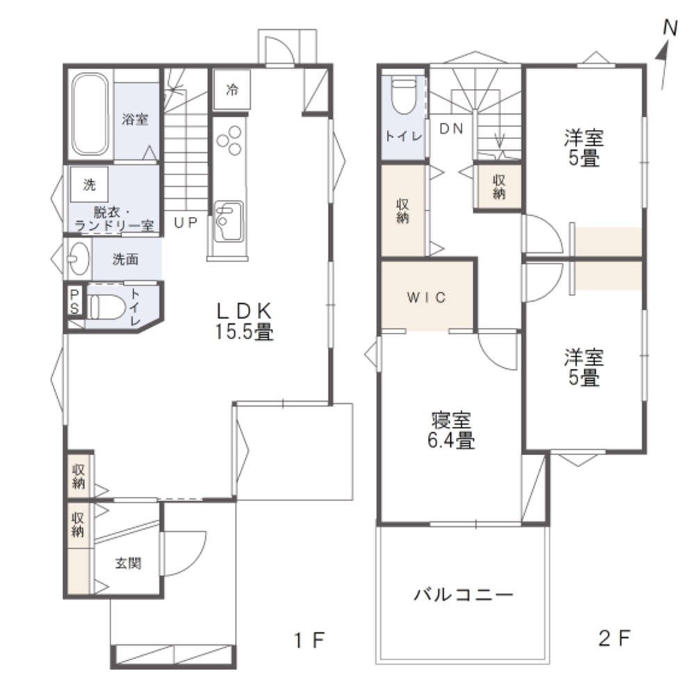 岡山市中区山崎　一戸建ての間取り|３LDK＋WICの未入居住宅です。