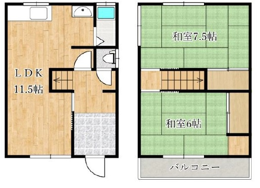 【間取り】 | 上高丸３丁目　中古戸建　収益