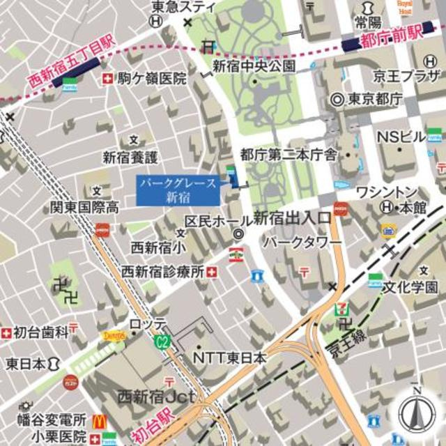 パークグレース新宿の地図
