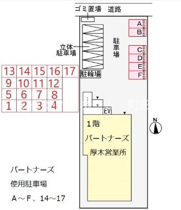 ディアコート本厚木※初期費用分割あと払いサービス利用可能物件の区画図
