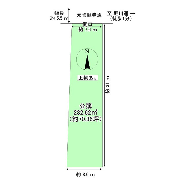 上京区 富小路町 土地の土地図
