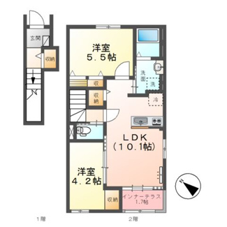 【洗面所】 | ソラーレ（東松山市松山町　アパートⅡ期新築工事） | 洗髪洗面化粧台（イメージ）