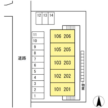 エステート笹谷Ｂの区画図
