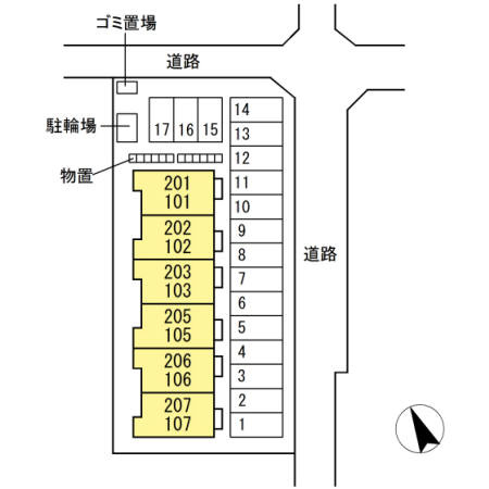グランメールⅡの区画図