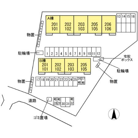 シャンピア Ｂの区画図