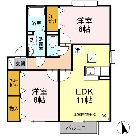 フィオーレ Ｂの間取り