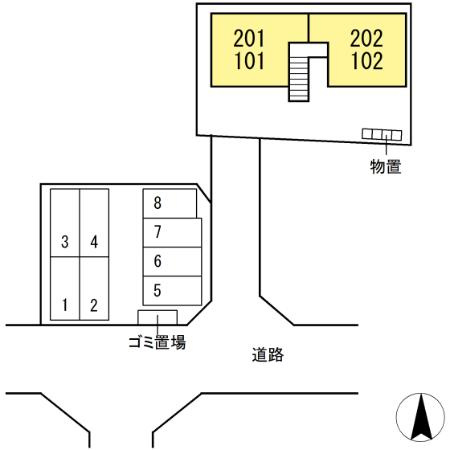 吉ノ前ハイツⅡの区画図