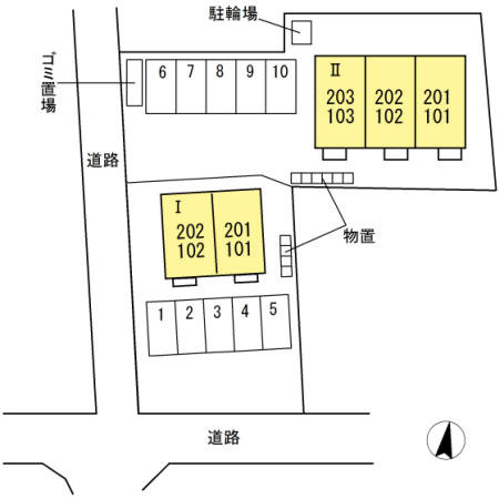Ｔ－ルーム中角 Ⅰの区画図