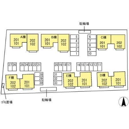 アンプルール　C棟の区画図