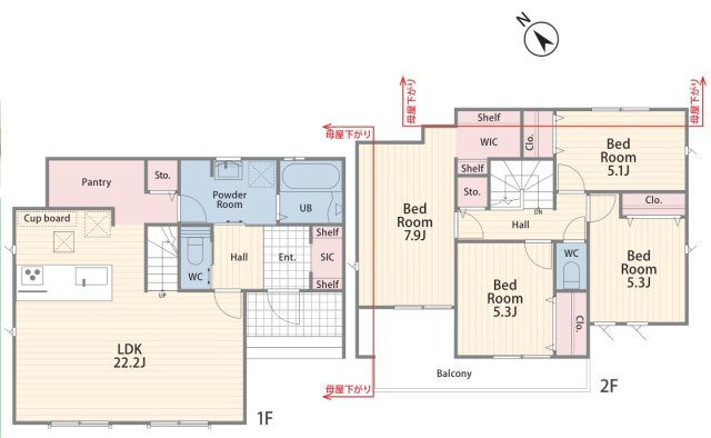 泉区和泉中央北5丁目 新築戸建 6690万円の間取り