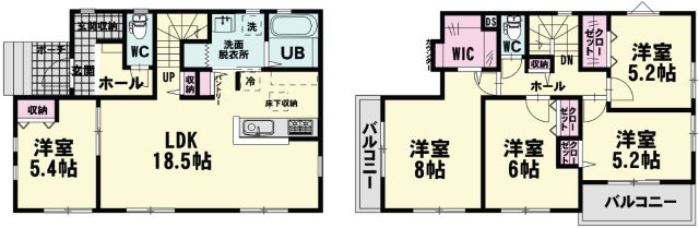 上新井貸家の間取り