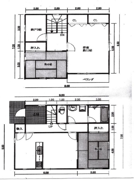 加古川市平岡町土山　中古戸建の間取り|3LDK＋納戸です。