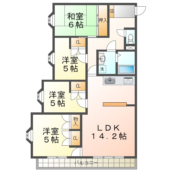 クレドール須磨の間取り