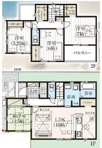 新築　前橋市朝日が丘町　GRAFARE　１号棟の間取り|建物面積109.50㎡　全居室南向き♪シューズインクローク・パントリー・ファミリークローク・ウォークインクローゼット・各部屋収納付きで便利です！インナーバルコニーなので急な雨でもお洗濯物も安心です。