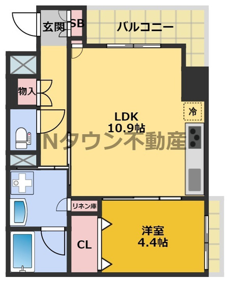 【間取り】 | プレサンスジェネ新栄町駅前葵 | 間取りです。