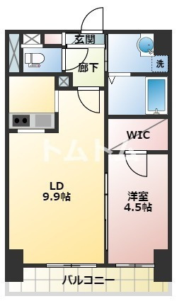 プレアデス津田沼の間取り|人気の１ＬＤＫです　※反転タイプございます