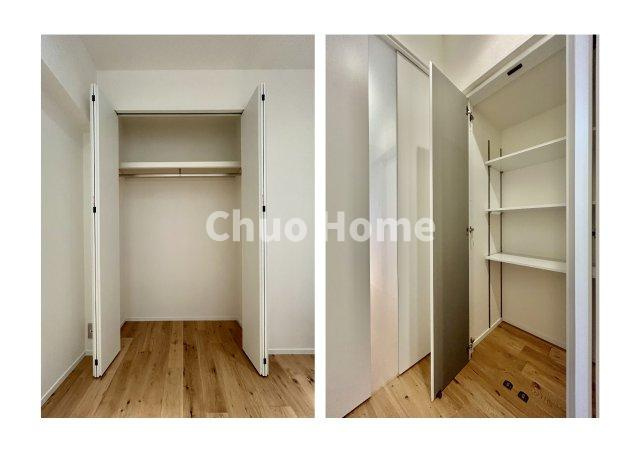 東建金町マンションの収納|居室にはクローゼットを完備し、自由度の高い家具の配置が叶うシンプルな空間です。お子様の成長と必要になる子供部屋を与えるにはぴったりの間取りですね。