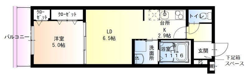 フジパレス中央長田の間取り