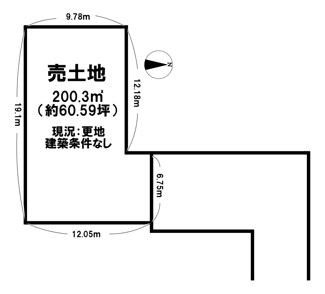 【土地図】 | 磯城郡田原本町大字保津【建築条件なし】【更地】