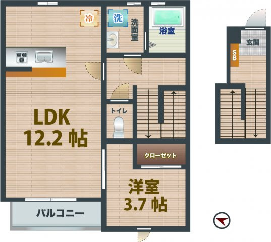 【間取り】 | BONHEUR | 1LDKのお部屋です。