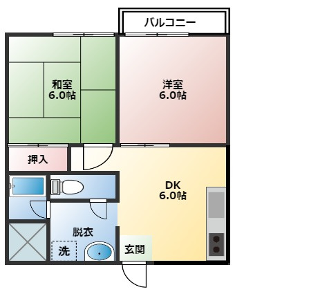 パステル六軒町B棟の間取り