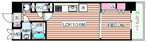 【間取り】 | ルボワ天満橋