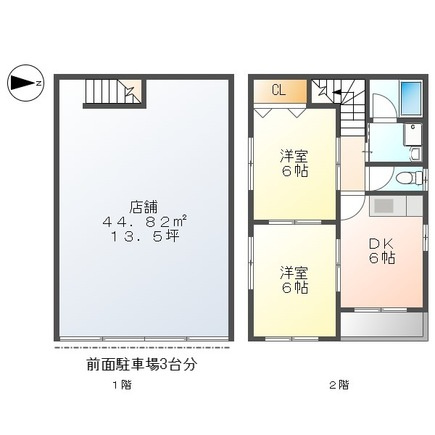 村瀬店舗付住居Ａ棟Aの間取り