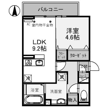 【間取り】 | D-ROOM紅雲町B 