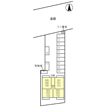 【区画図】 | D-ROOM紅雲町B 
