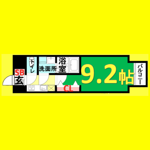 S-RESIDENCE大曽根駅前　名古屋市賃貸　仲介手数料無料の間取り