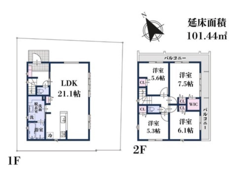 練馬区大泉町４丁目の新築一戸建の間取り